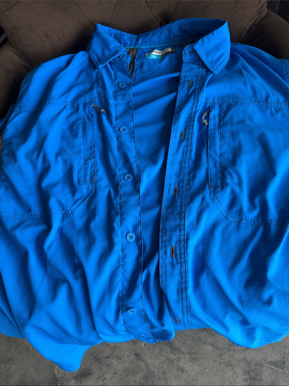 Magellan Outdoors Royal Blue Men's Button-Front Shirt Jacket
